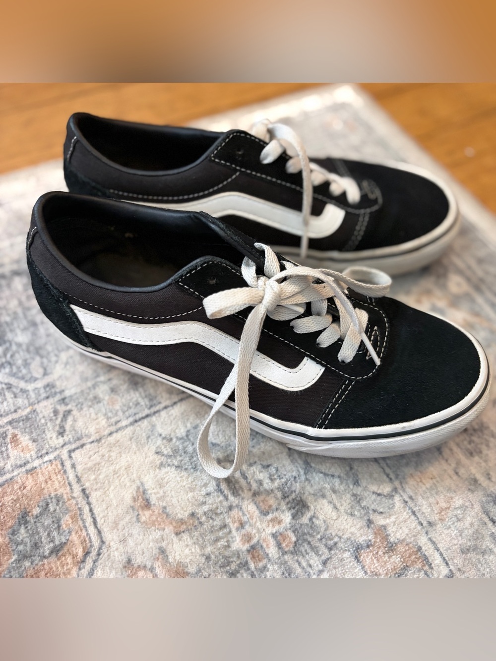 Vans Black and White Old Skool Low-Top Sneakers
